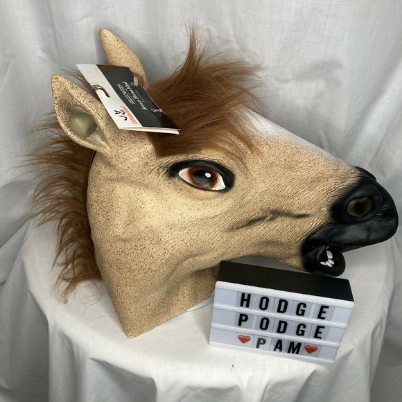 Horse Head Mask Latex Animal Cosplay Party Costume - Picture 9 of 10